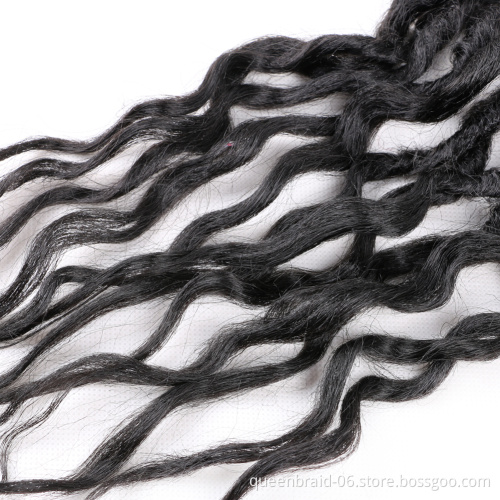 Gypsy Goddess Faux locs Crochet Hair 16''24Inch Ombre Curly Wavy Braiding Hair Extensions For Black Women Synthetic Braids